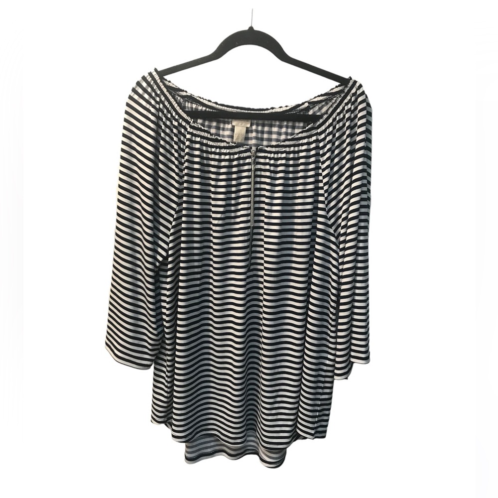 Chico’s Sz 3 (XL) Striped Boho Top